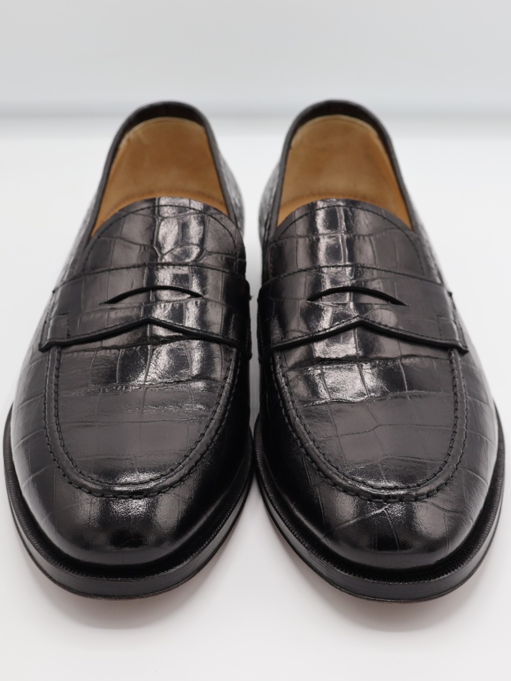 Scarosso Stefano Black Croco Size 42 US 9 Loafer New with Dust Bags